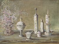 Tavola con oggetti  Olio su tela - 30 x 40